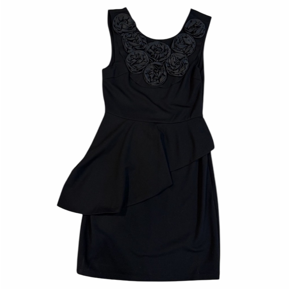 M M Couture by Miss Me Black Rosette Peplum Dress – Size S